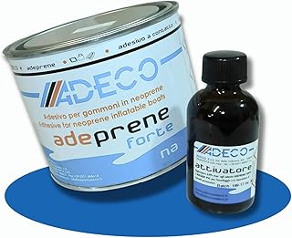 ADECO Neopren/Hypalon Reparatur Kleber Adeprene Forte | Vorteilspack 500g Klebstoff + 30g Härter | Schlauchbootkleberset zum Flicken & Kleben | flüssiger 2K Reparaturkleber wasserdicht & extra stark
