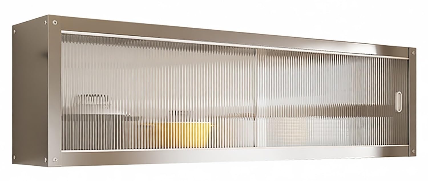 Armario Cocina con Puertas correderas, Vitrina Pared Montaje en Pared fácil instalación, Armario despensa de Acero Inoxidable, fácil Limpieza para Cocina, baño, Dormitorio(120 x 30 x 40cm)