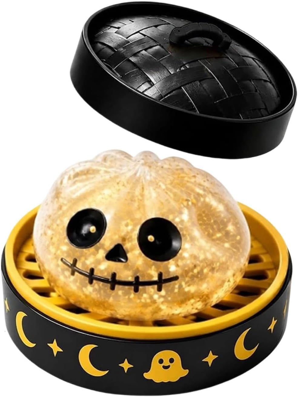 Halloween Steamed Bun Stress Toys with Steamer Basket Relief Fidget Surprise Gift for Adults, C