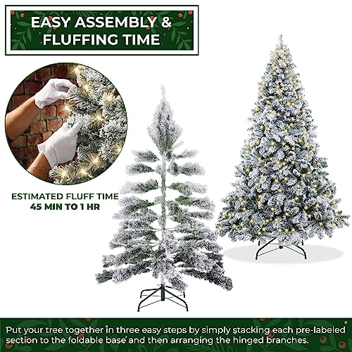 Casafield6ftprelitrealisticsnowflockedpineartificialholidaychristmastreewithsturdymetalstand Urban Country Home Decor Casafield 6ft pre lit realistic snow flocked pine artificial holiday christmas tree with sturdy metal stand urban country home decor