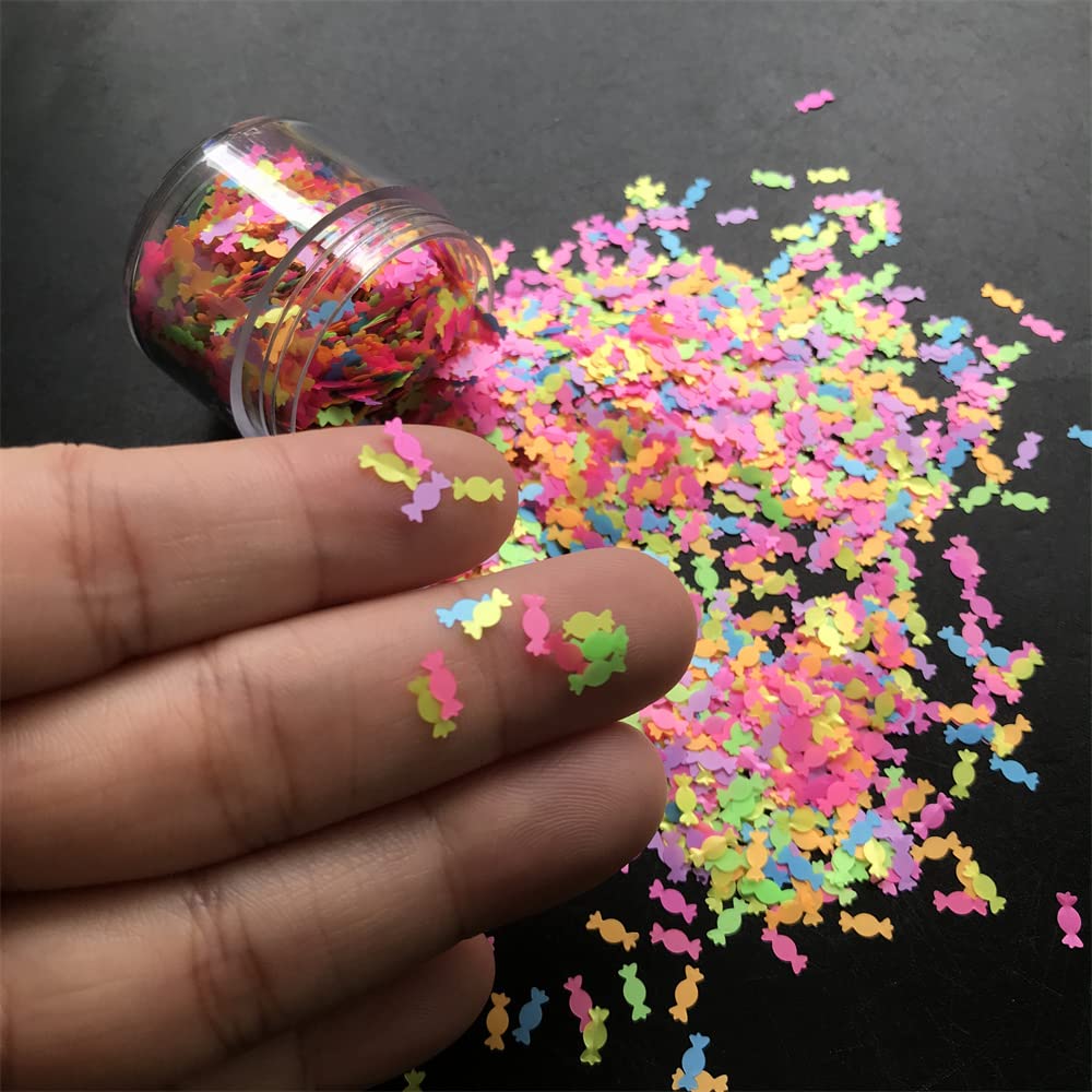 10 Grams/Pack Colorful Mixes Candy Shape Glitter Sequins for Festival Rave Beauty Makeup Face Body Nail Craft Art Christmas Halloween Decoration (Color Mixes 1) - Image 3