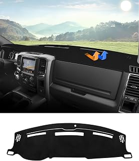 Autorder Dashboard Cover Mat for 2009 2010-2018 Dodge Ram 1500 2500 3500 Accessories Dash Cover Flannel Dash Mat Sunshade Glare UV Rays Protector (Without Hud)