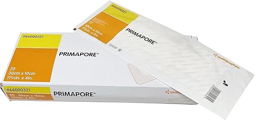 Smith+Nephew PRIMAPORE Apósito adhesivo periférico IV, apósito adhesivo no tejido, almohadillas absorbentes para vendaje para heridas, productos