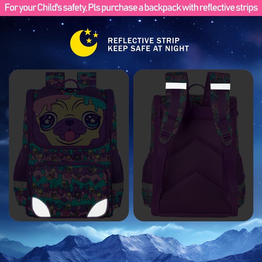 KLFVB 3PCS Backpack for Girls and Boys, 15" Unicorn Dinosaur Bookbag with Lunch Box, Kids Preschool School bag - Image 3