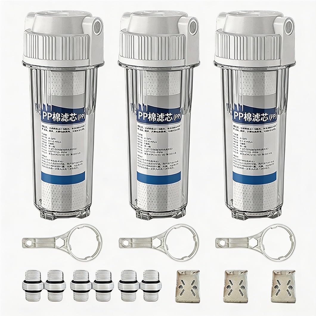 Cartouches filtrantes coton PP et boîtiers préfiltre 10 pouces pour traitement eau de puits