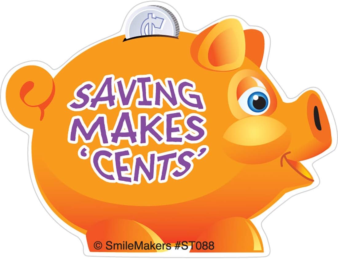 SmileMakers Shaped Piggy Bank Stickers - 100 Per Pack image 2