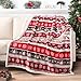 PAVILIA Premium Christmas Sherpa Throw Blanket | Christmas Decoration Reindeers, Fleece, Plush, Warm, Cozy Reversible Microfiber Holiday Blanket 50 x 60