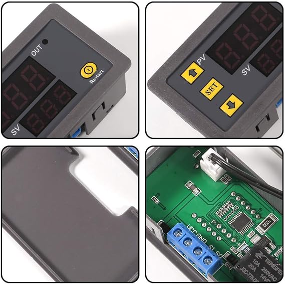 1Pcs 12V 20A Micro Digital Thermostat,W3230 DC Thermostat Temperature Switch with NTC 10K sensor probe