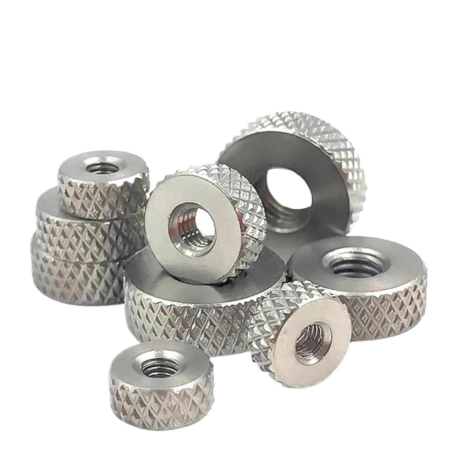 304 Stainless Steel Flat Knurled Nut Thickness 5mm Thin Hand Screwed Nut Knurled Round Nut M3 M4 M5 M6 M8 M10 M12(M4 x 30 x 5 (2Pcs))