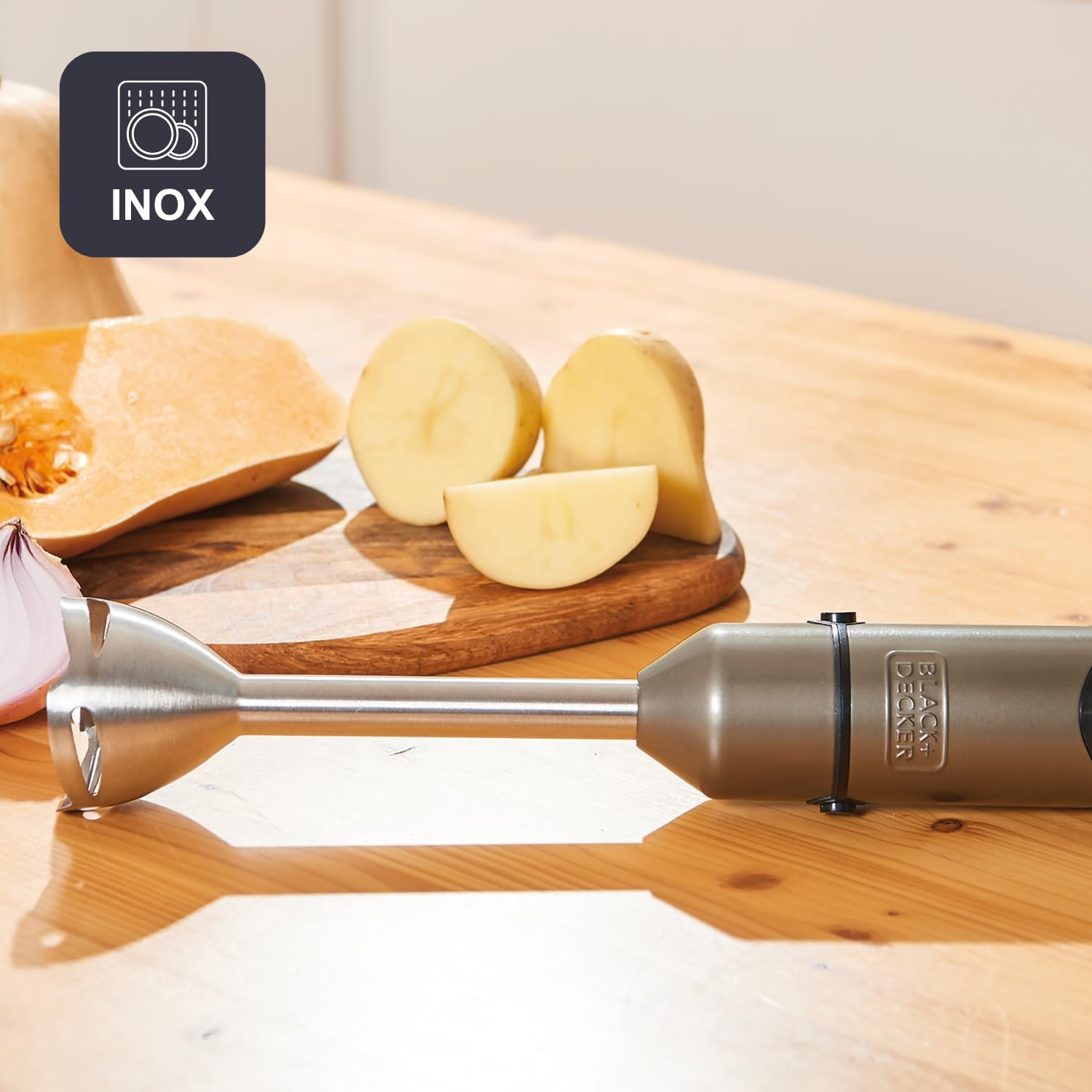 BLACK+DECKER - Frullatore a Immersione 1000W | 20 velocità + TURBO | Lame in acciaio inossidabile smontabili | Tritaghiaccio | Impugnatura ergonomica | set completo di accessori intercambiabili