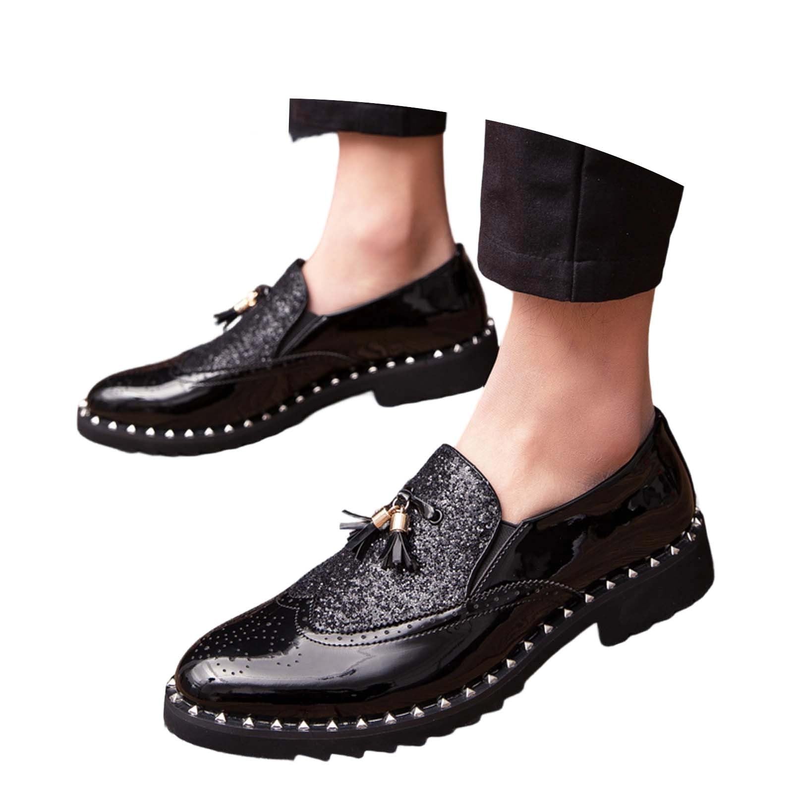 Scarpe da città da uomo con paillettes classiche scarpe vestite Oxford con lacci da uomo scarpe da sposa comode per attività commerciale ufficiale