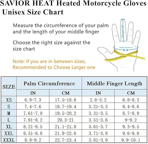 Miniatura 6 de Savior Professional Heated Motorcycle Gloves for Men Women,Dual Mode Electrically Heated Waterproof and Windproof Gloves with 12V Charging