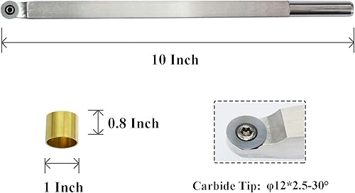 Miniatura 2 de Herramienta de carpintería con punta de carburo R12, acabadora de herramientas de torno de madera de carburo hecho de acero inoxidable con cortador