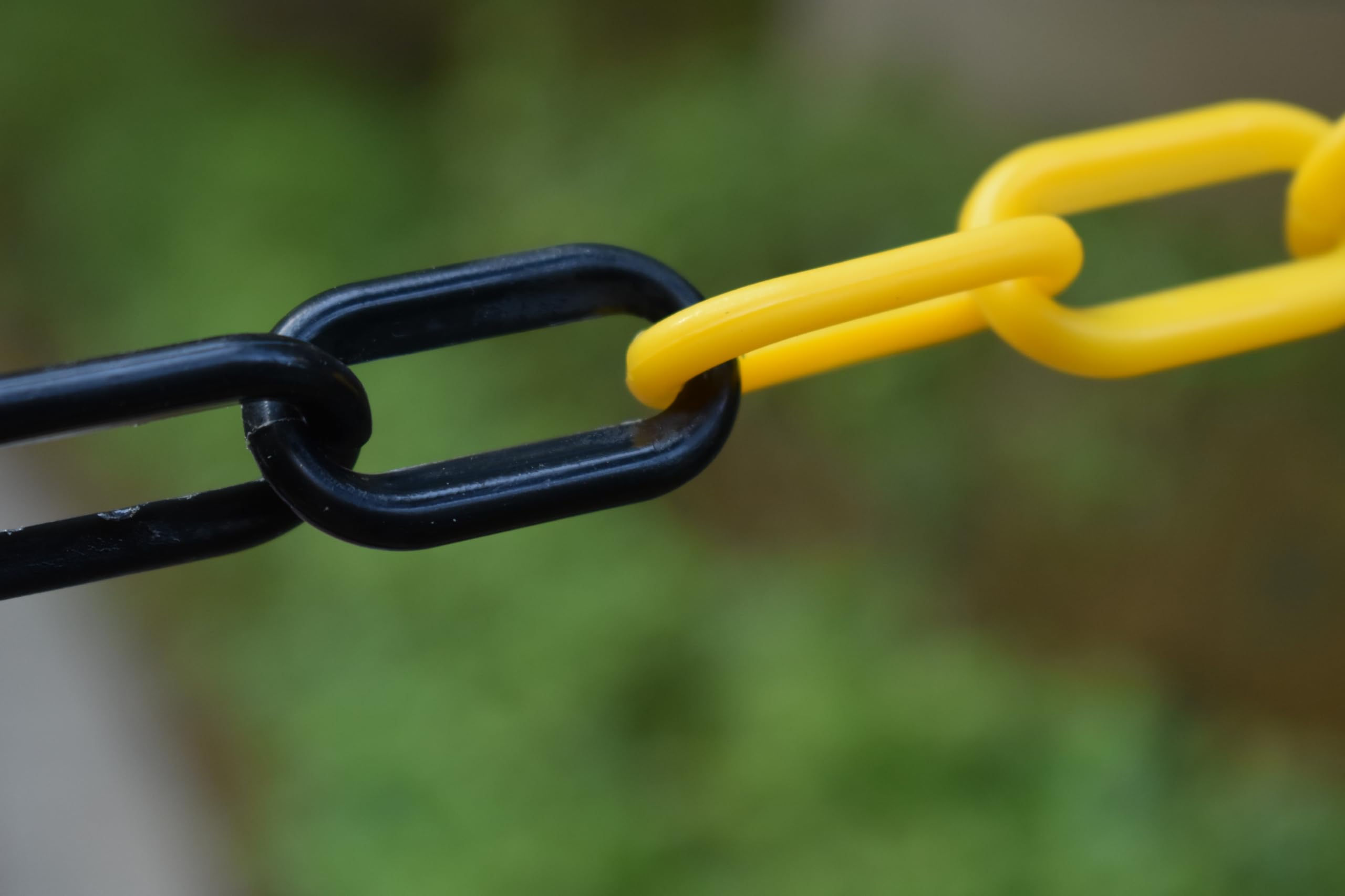 Chaîne d'arrêt plastique noir et jaune 6mm x 25m Sécurité Haute Visibilité