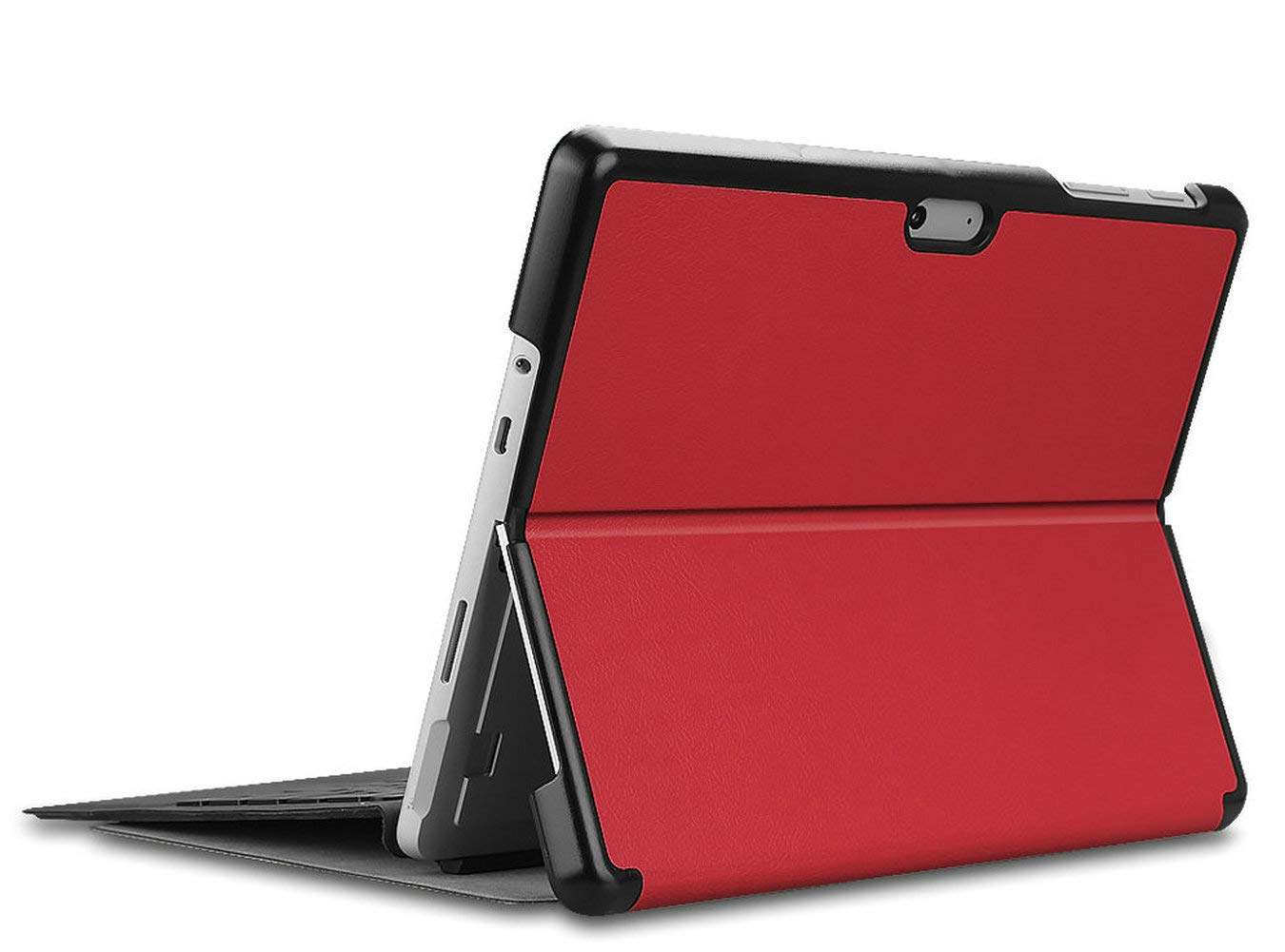 Kepuch Custer Case for Surface Pro 7 6 5 4,Ultra-Thin PU-Leather Hard Shell Cover for Surface Pro 7 6 5 4 - Red
