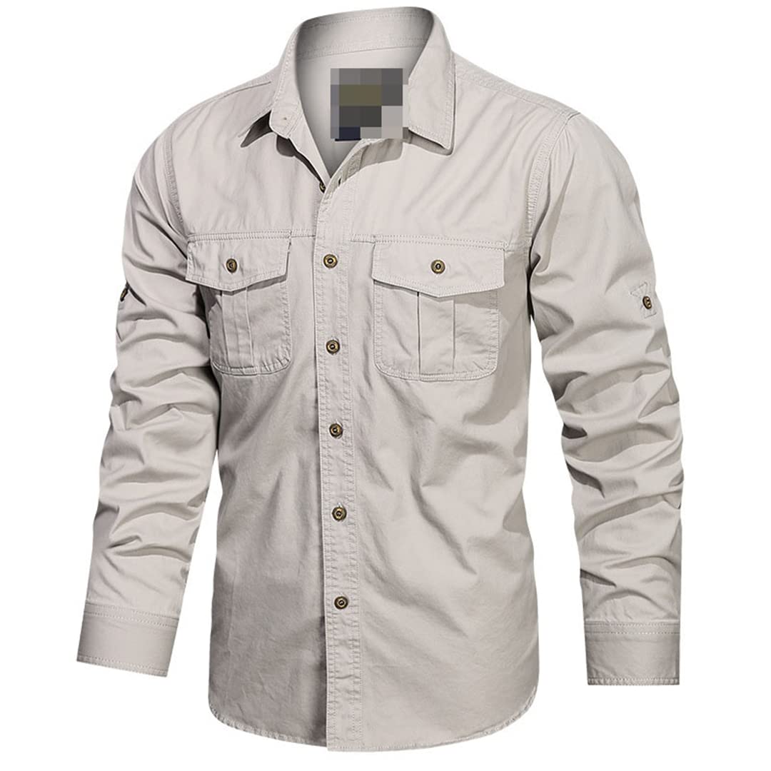 Disimlarl Cargo koszule z długim rękawem dla mężczyzn, oversize, wojskowe ubrania, bluzka na co dzień, 67001 5, 5XL