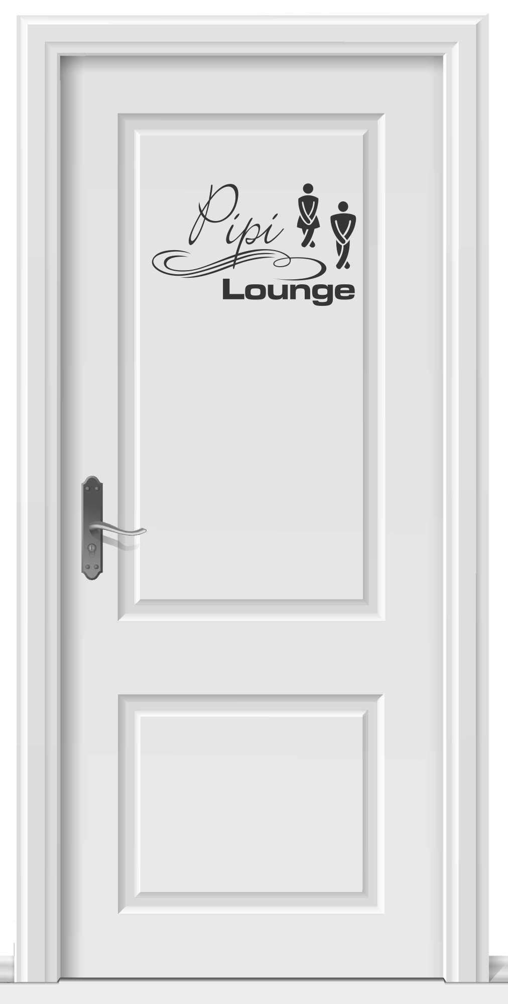 A025 Tür-/Wandtattoo 'Pipi Lounge' – Schwarz, 50x29cm, Selbstklebend & Rückstandslos Entfernbar