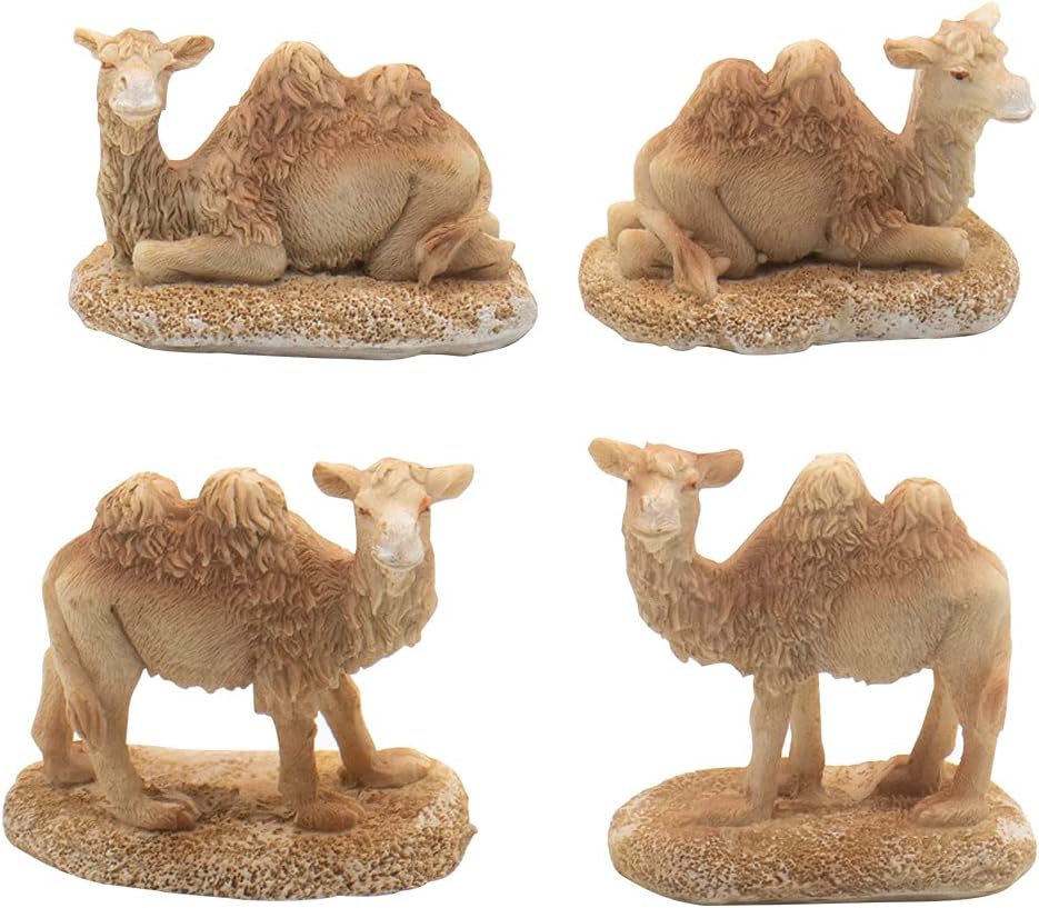 4 Pcs Camel Figurines Hand Painted Camel Figurine Miniature Animal