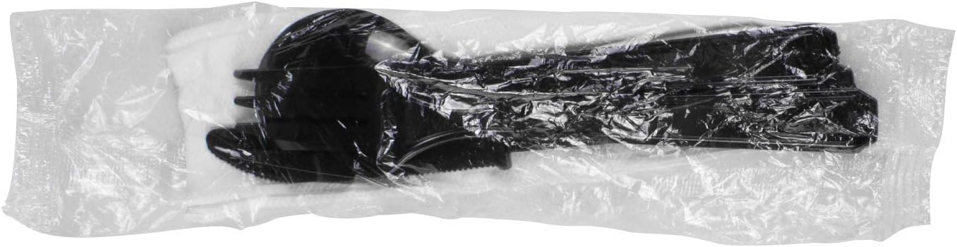 Karat U2200 PS Heavy-Weight Cutlery Kits, Black (Pack of 250)