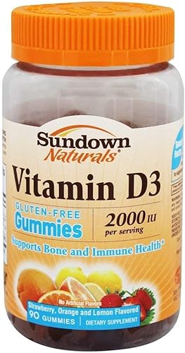 Sundown Naturals Vitamina D32000IU Por Porción gomitas90ct, Paquete de 4