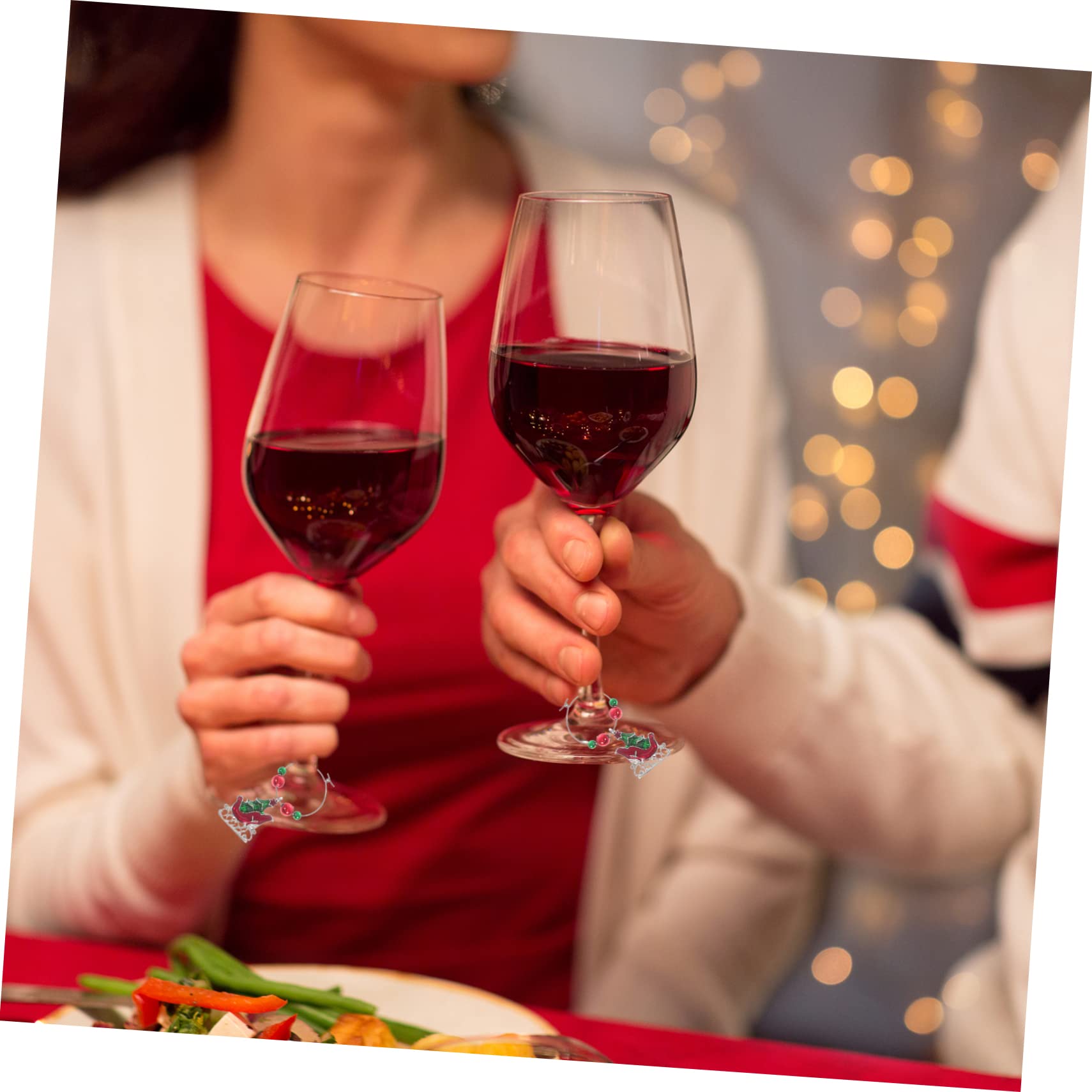 Alipis 3 Set di Affascinanti Ciondoli Natalizi per Vino in Lega Segnabicchieri Identificatori di Bicchieri da Vino 12 Pezzi * 3