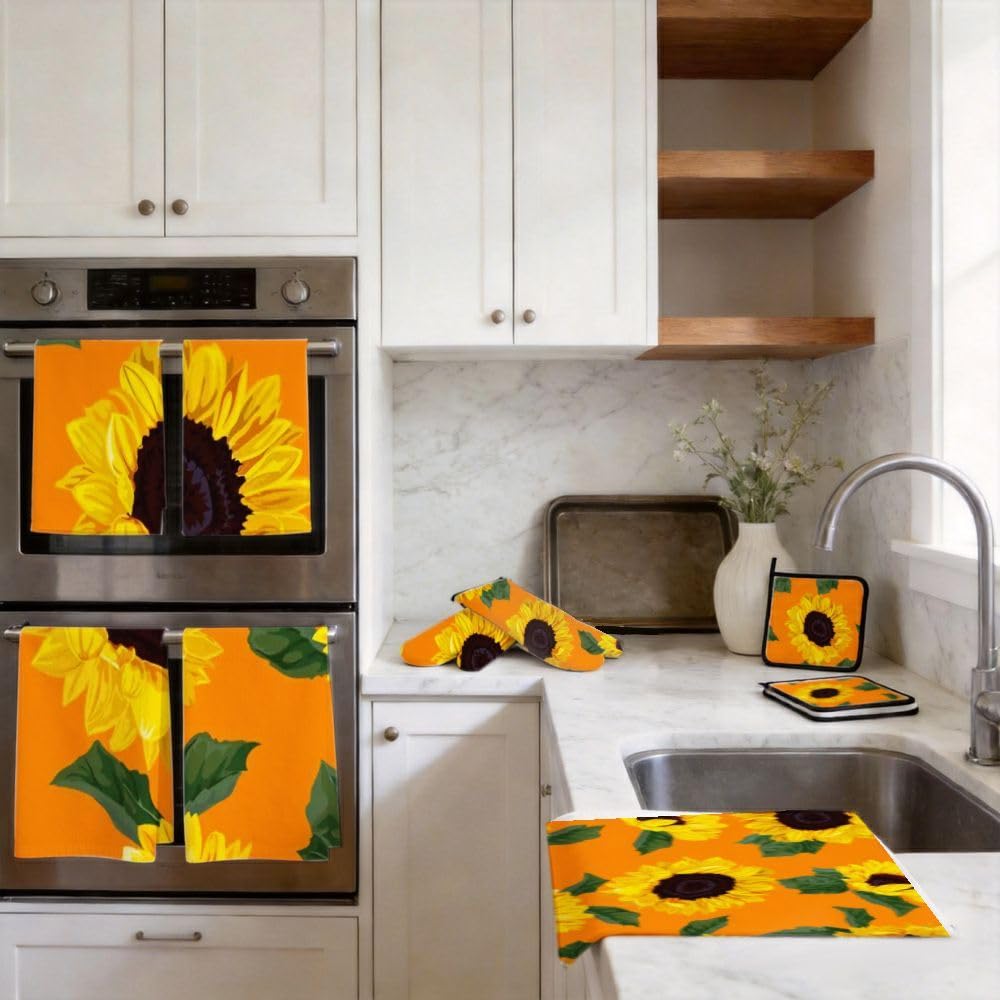 9PCS Girasole Luminoso 3 Cucina Decor e Accessori Set