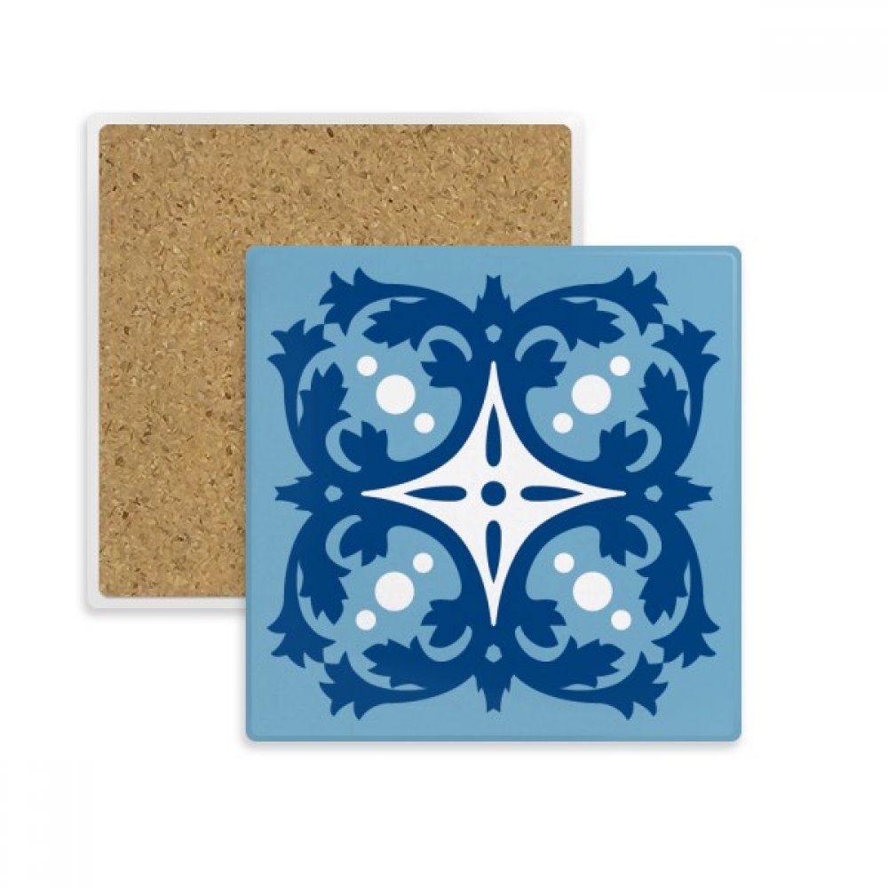 Coaster en pierre absorbante bleu Talavera pour tasses et verres d'artisanat