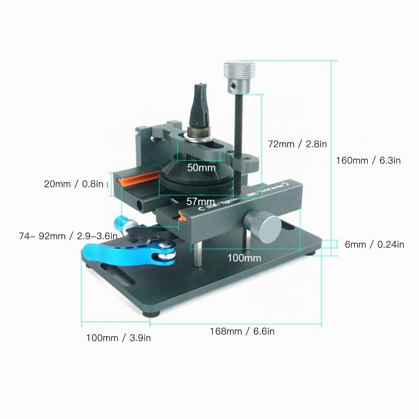 Separatore Schermo LCD, Dispositivo Separatore LCD Girevole a 360 Gradi Riscaldamento Strumento di Rimozione del Coperchio Posteriore dello Schermo del Telefono Cellulare | in lega di alluminio, per rimozione cover posteriore senza calore, morsetto regola
