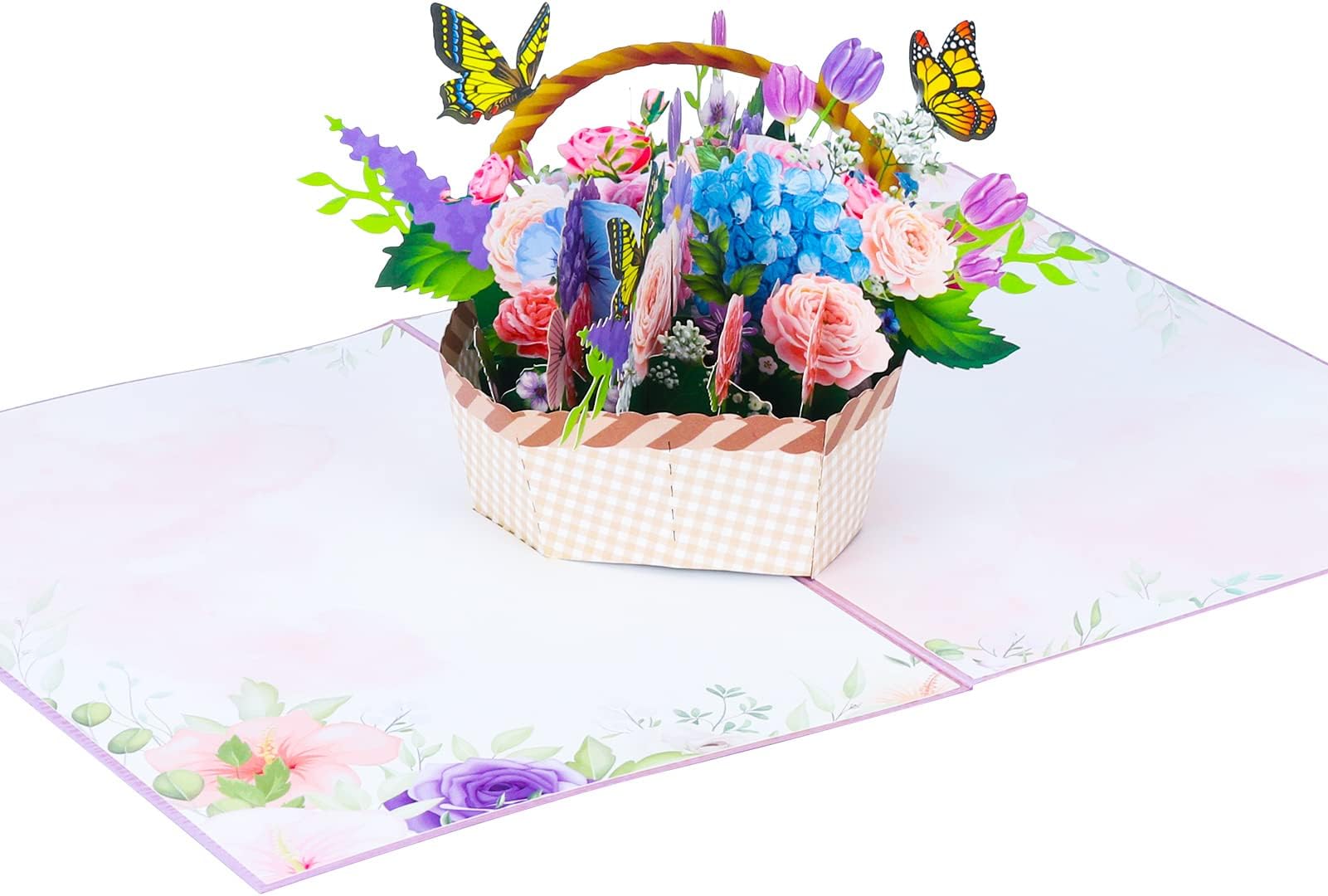 Fuyamp 3D Pop Up Card for Women, Flowers Basket Birthday Card, Mothers Day Card, Valentines Day Card, Mum Birthday Cards, Gift Greeting Card for Women, Sister, Wife, Grandma, Teacher