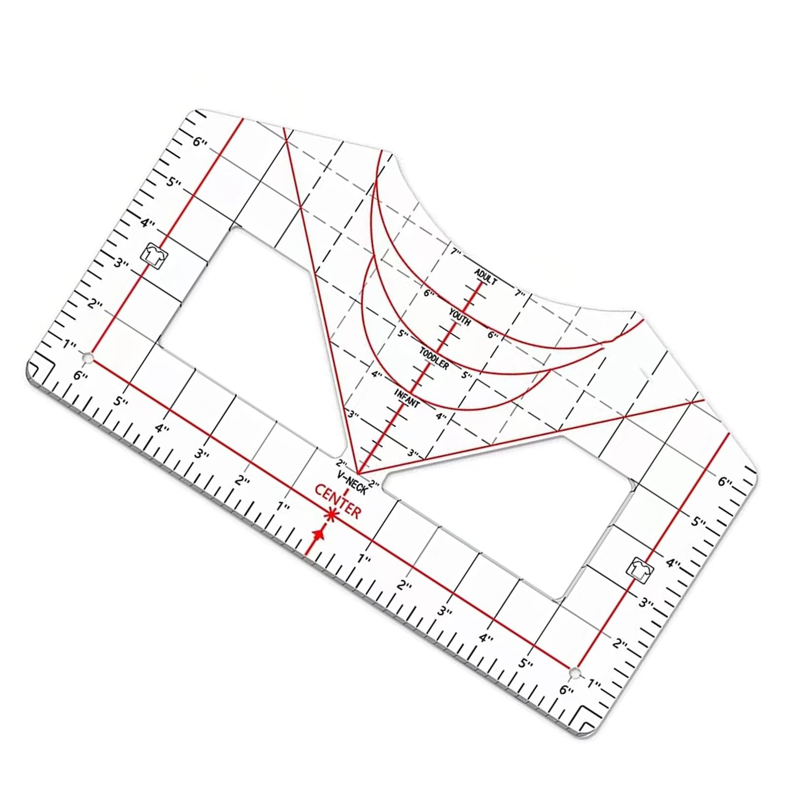 Acrylic Calibration Neckline Rulers, Neckline Styling Reusable Template Gift for DIY Craft Lovers
