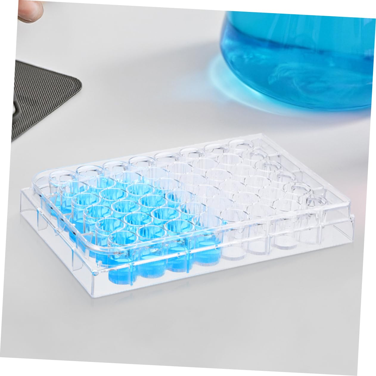 FUNOMOCYA Lab Cell Culture Plates 48-Well Tissue Culture Dishes Reaction Plates Lid