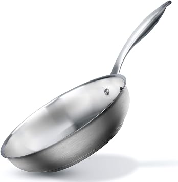 duxtop Stainless Steel Frying Pan, 9.5 Inch Induction Skillet | Searing and Frying, Heavy Base Helps Deliver Consistent Heating, Stay-Cool Handle