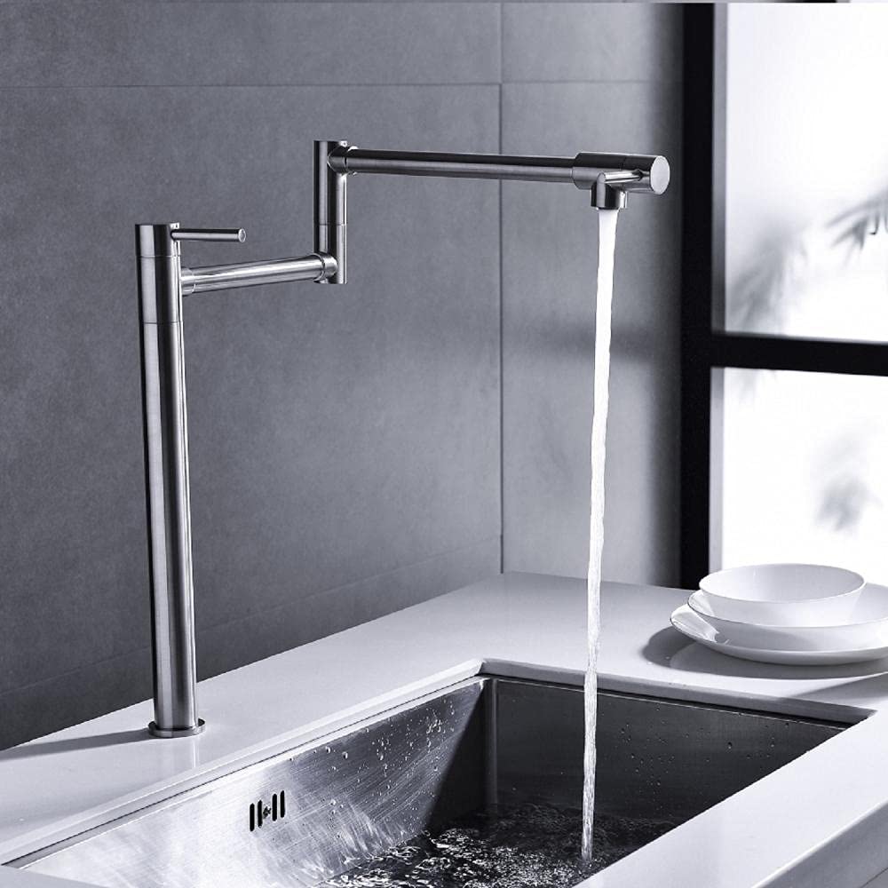 Pot Filler Faucet Modern Single Handle 2 Joints Free Rotating Stainless