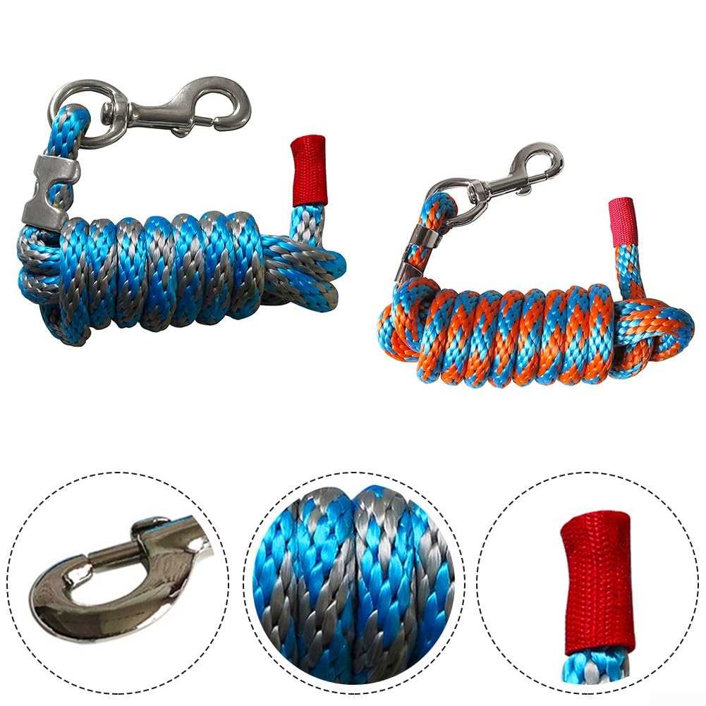 DAZZLEEX Laisse de Cheval en Nylon de 4 m avec Mousqueton pour Laisse de Cheval, Laisse de Chien, Laisse d'animaux domestiques et Plus pour Encore (Gris Bleu)