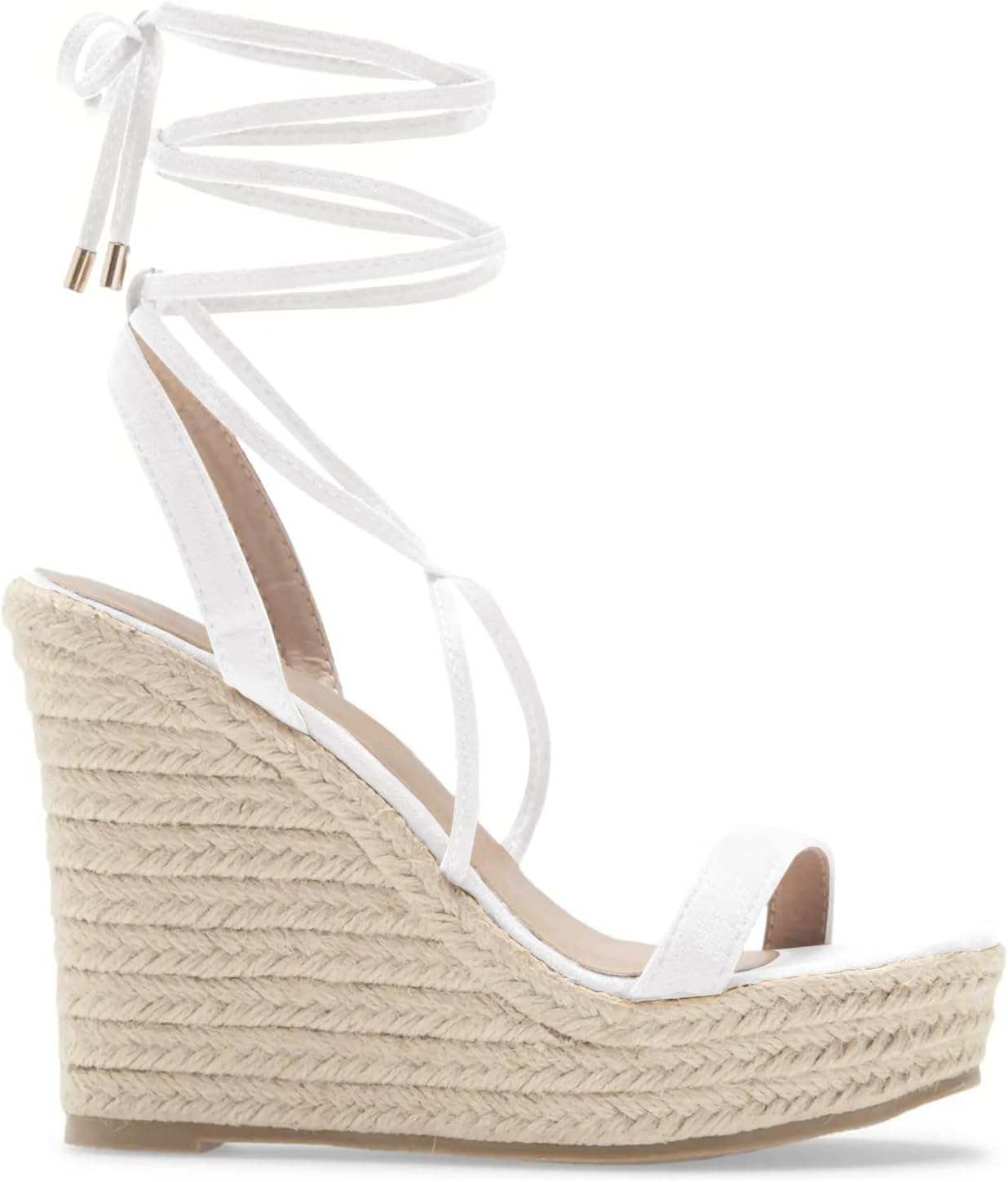 Women's Espadrille Wedges Lace Up Platform Ankle Cross Strap Slingback Summer Dress Sandals - Image 2