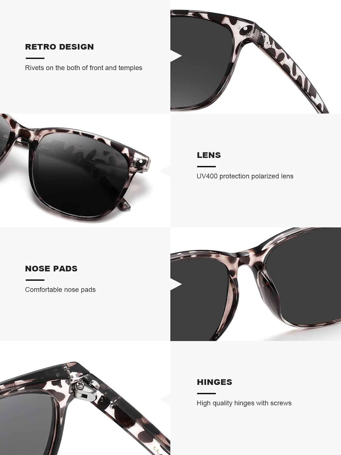 Wzerry 3 Pack Polarized Sunglasses for Women - Trendy Glasses Big Frame Style Lightweight with UV400 Protection Lens - Image 2