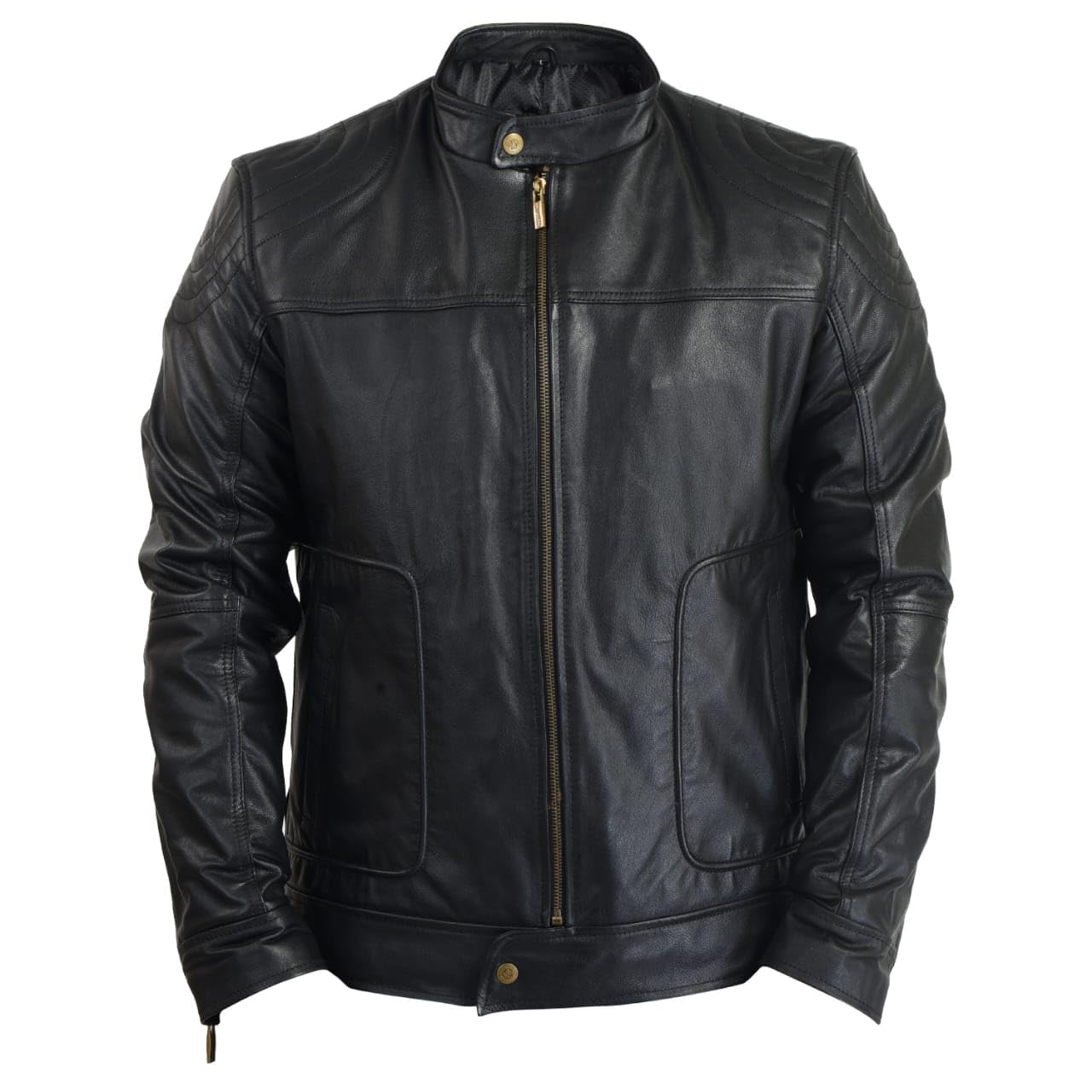 body guard Genuine Leather Jacket | Genuine & Pure Leather Jacket | Mens Solid Biker Jacket | Full Sleeve Solid Jacket for Men's Biker Style | 2 Insiide & 2 Outside Pockets with zipped Sleeve-picture-19