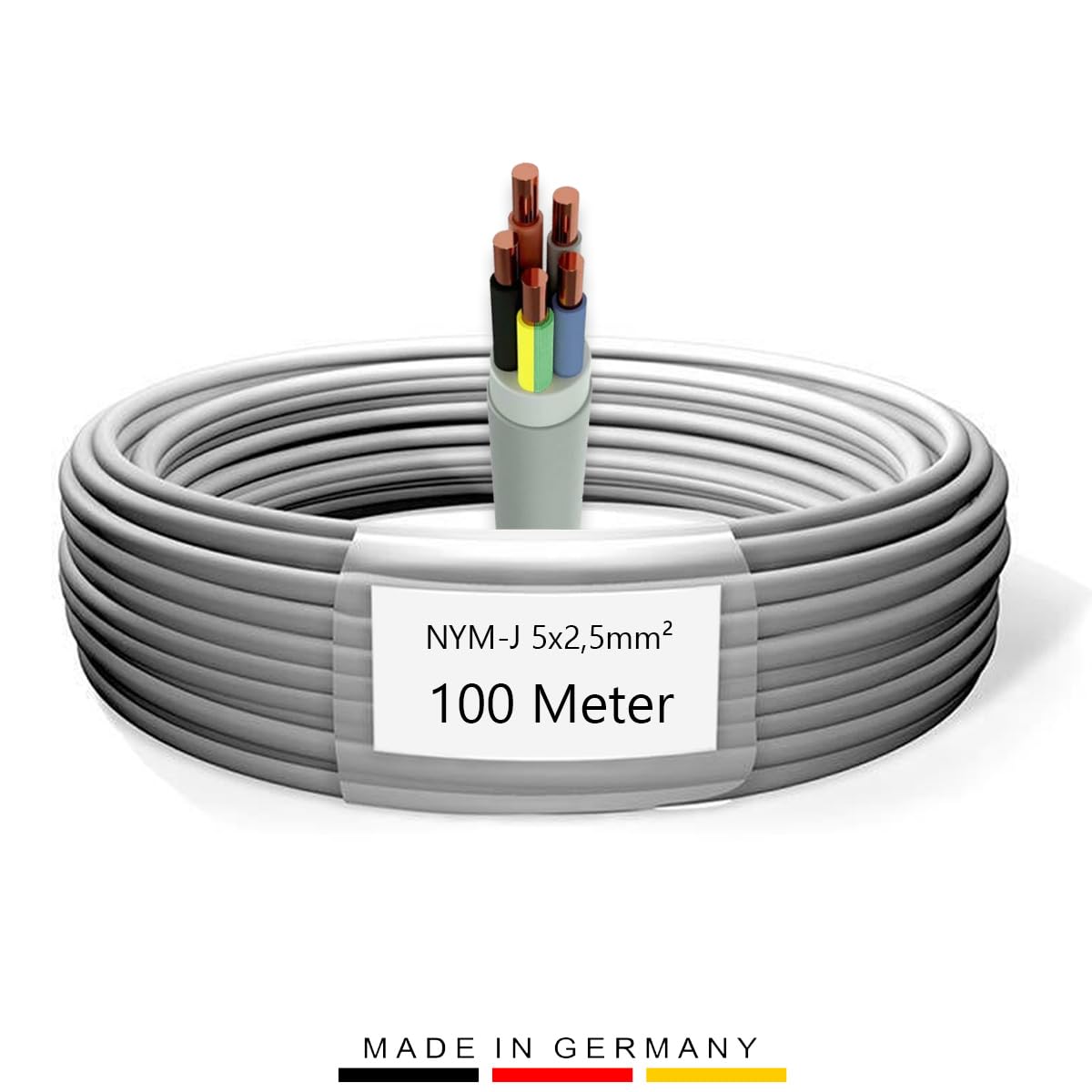 Tubo corrugado para protección de cables, tubo vacío, tubo de plástico, diámetro M20 y M25, conector de tubo, manguito de conexión, abrazadera de fijación, instalación eléctrica (NYM 5 x 2,5 mm, 100
