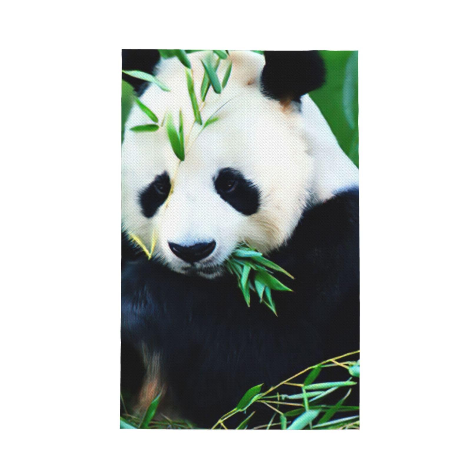 CKGODGF Panda Print Absorbent Waffle Dishcloths,Kitchen Towels With Hanging Loops,Tea Towels.