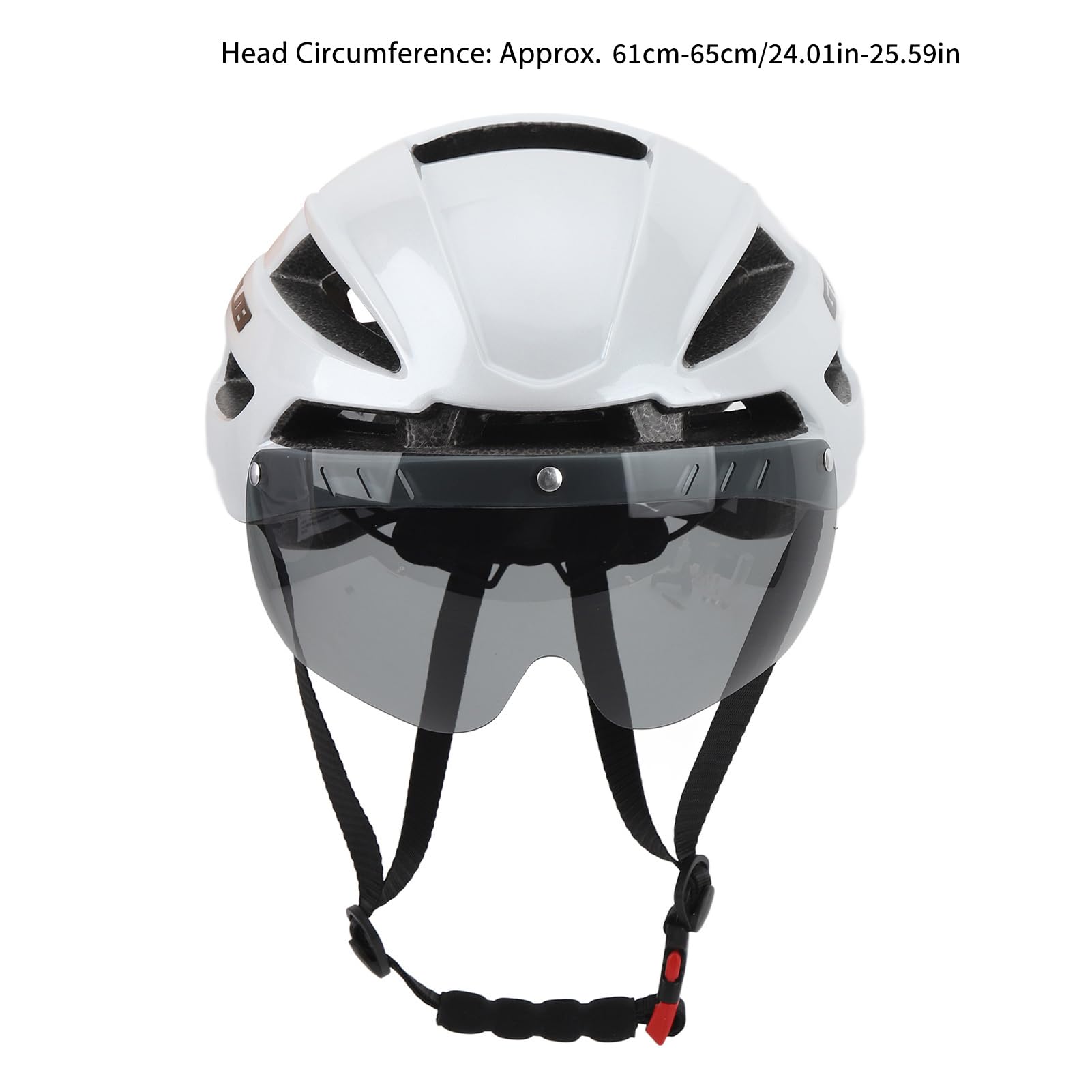 Casco de Bicicleta para Adultos, Gafas Magnéticas de Casco de Ciclismo Integrado para Hombres para Montar Al Aire Libre (Blanco)