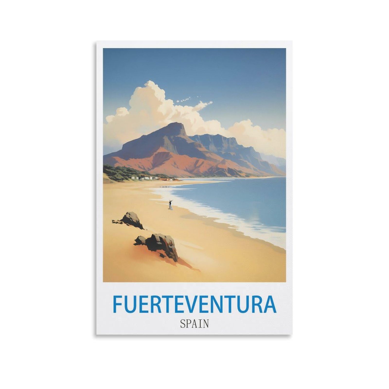 Ndoud Fuerteventura Spain Vintage Travel Poster Surf 08x12inch(20x30cm) Wall Art Picture Print Canvas Painting for Living Room Home Decor