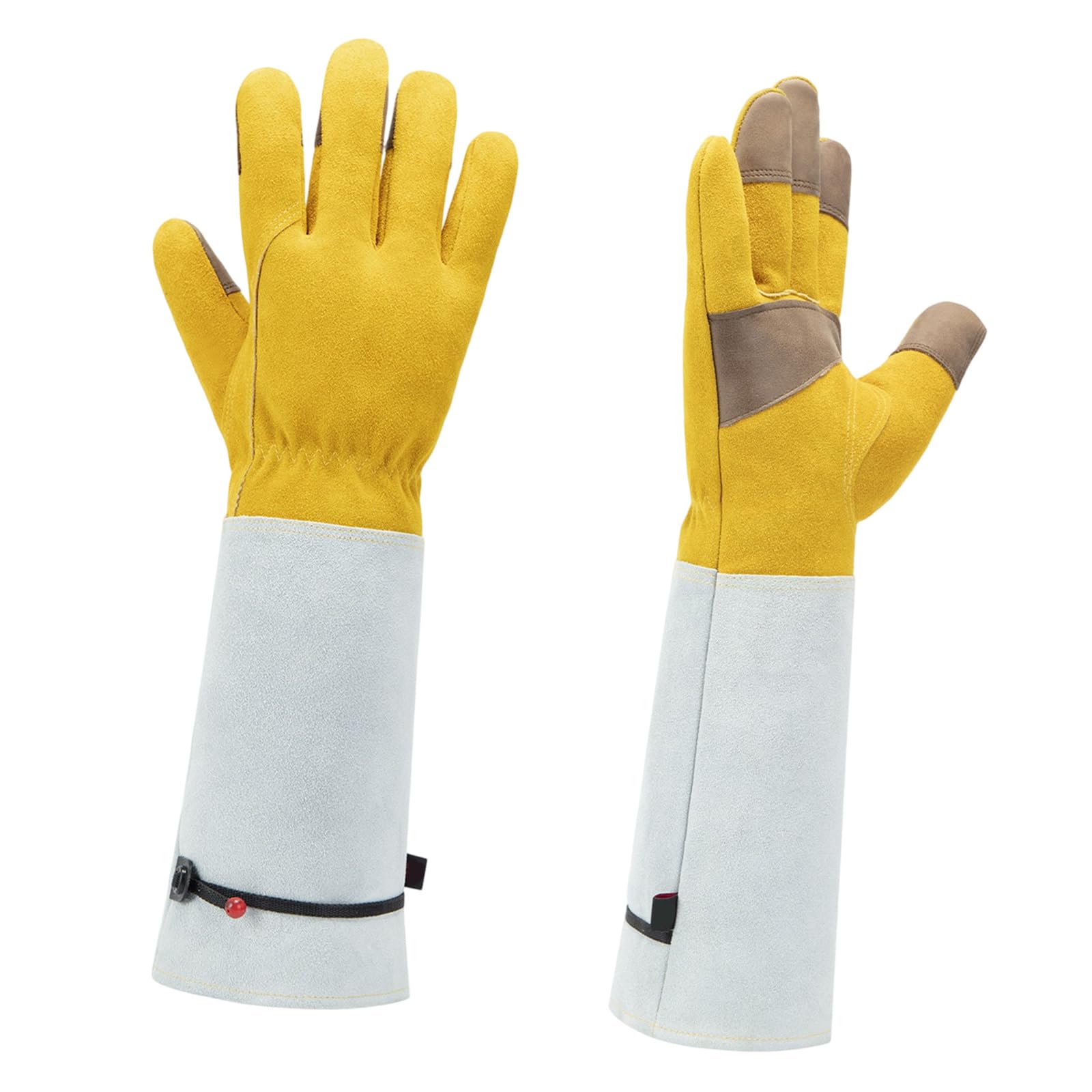 Guantes de jardinería de cuero grueso para hombres y mujeres con protección extendida contra espinas y objetos afilados