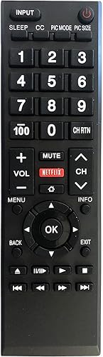 Mando a distancia universal para todos los televisores Toshiba, LCD, LED, Smart y 4K. No necesita configuración.