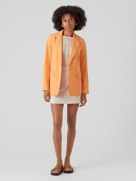 VERO MODA loose fit blazer VMJESMILO met linnen beige