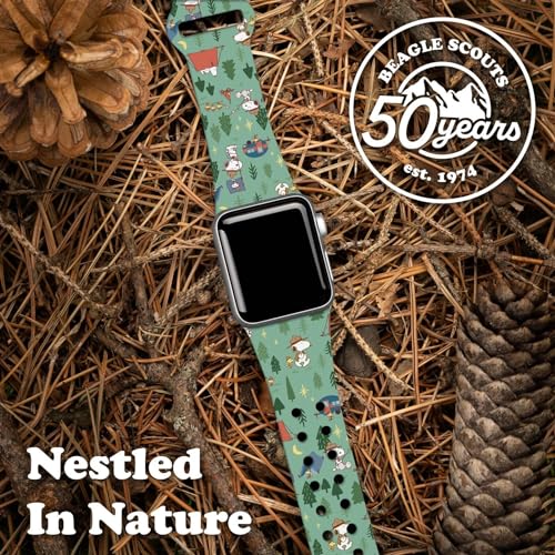 Peanuts Beagle Scouts HD Watch Band Compatible with Apple Watch (38/40/41mm Long Nestled in Nature)