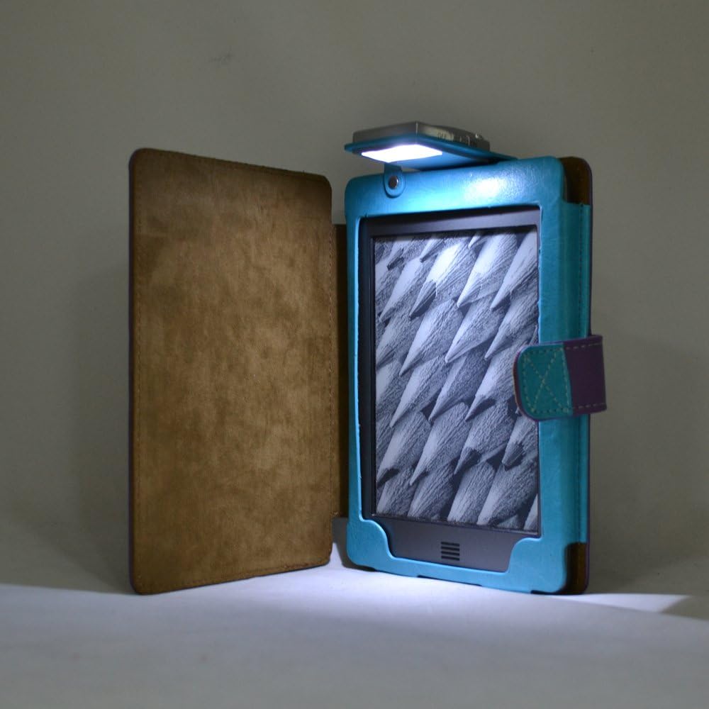 Coodio® Amazon Kindle Touch Premium Lighted Leather Cover Sleeve Case with Bright Led Light - Stylish Purple
