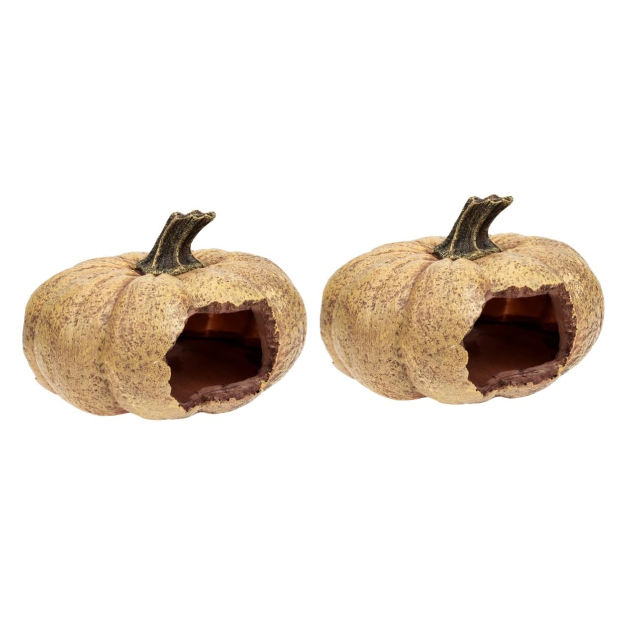 HANABASS 2pezzi Decorativa Casa Per Rettili Premium Nascondiglio Forma Di Zucca Per Terrario Accessori Per Rettili Design Realistico e Resistente All Usura Gioco e Rifugio Per Crawler