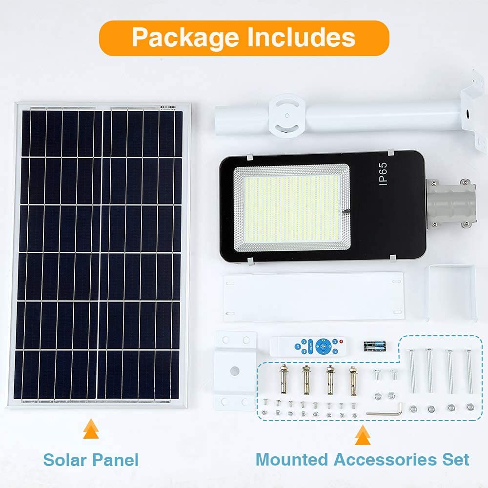 Solarna lampa uliczna na na zewnątrz, reflektor solarny LED, o zmierzchu do świtu, do świtu, na zewnątrz, wodoszczelna lampa solarna z pilotem zdalnego sterowania, kolor biały, 500 W