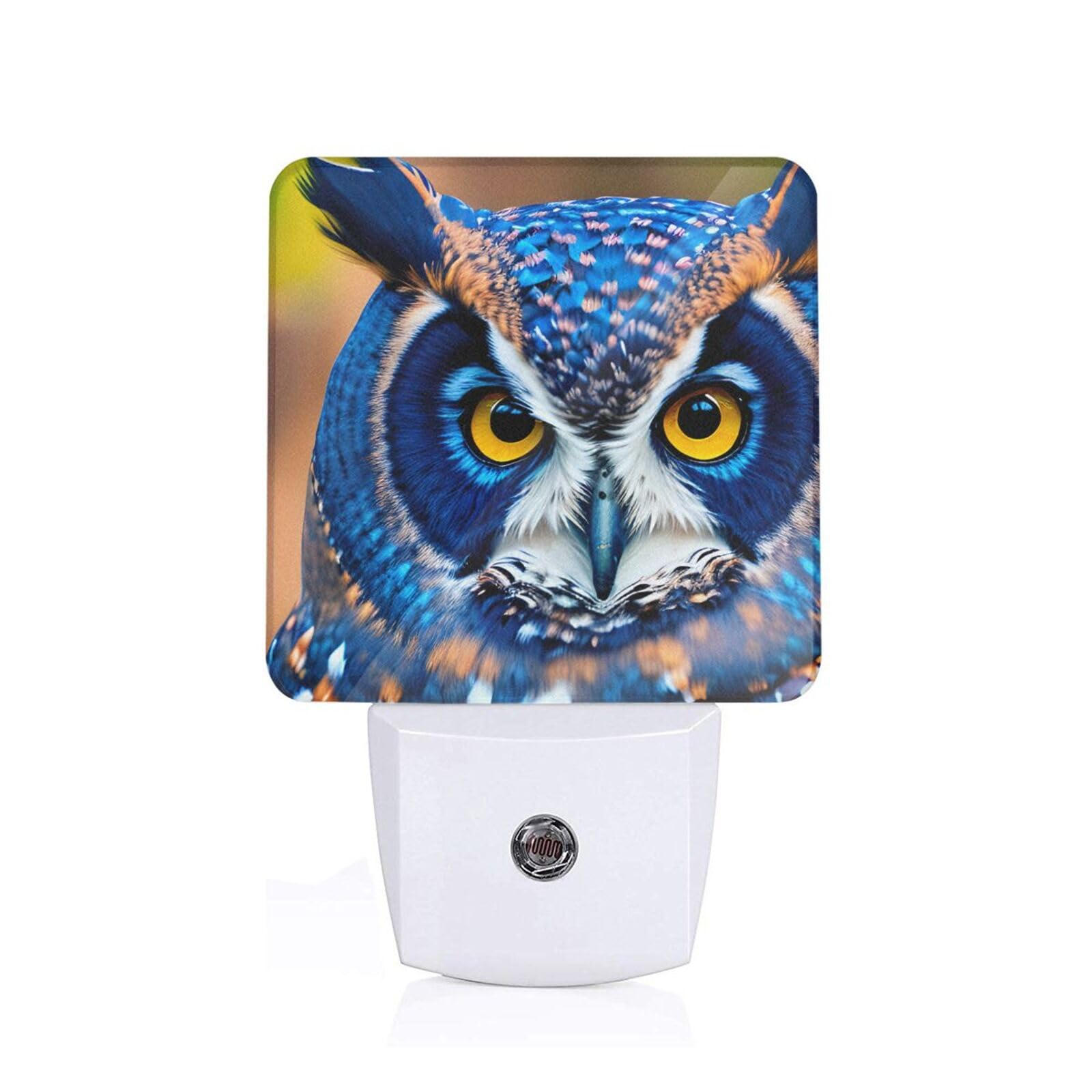 Blue Owl 1 Print Bedroom Kids Room Bathroom Hallway Nightlight Illumination for Home Decor Dorm