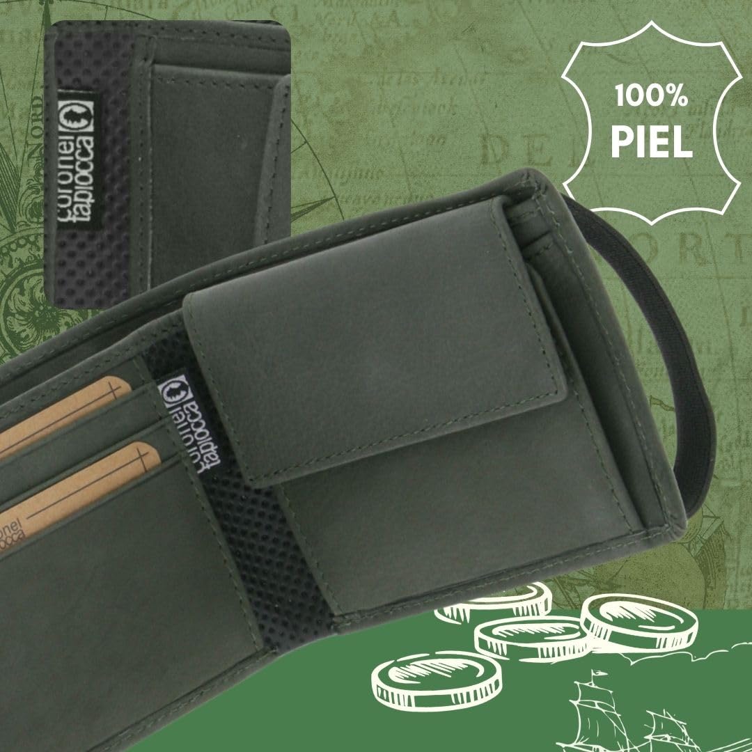 Coronel Tapioca - Carteras para Hombre de Piel - Cartera Hombre con Monedero - Monedero Hombre Casual - Cartera Tarjetero Hombre Gran Capacidad
